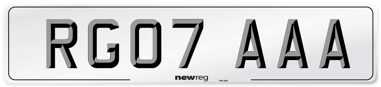 RG07 AAA Number Plate from New Reg